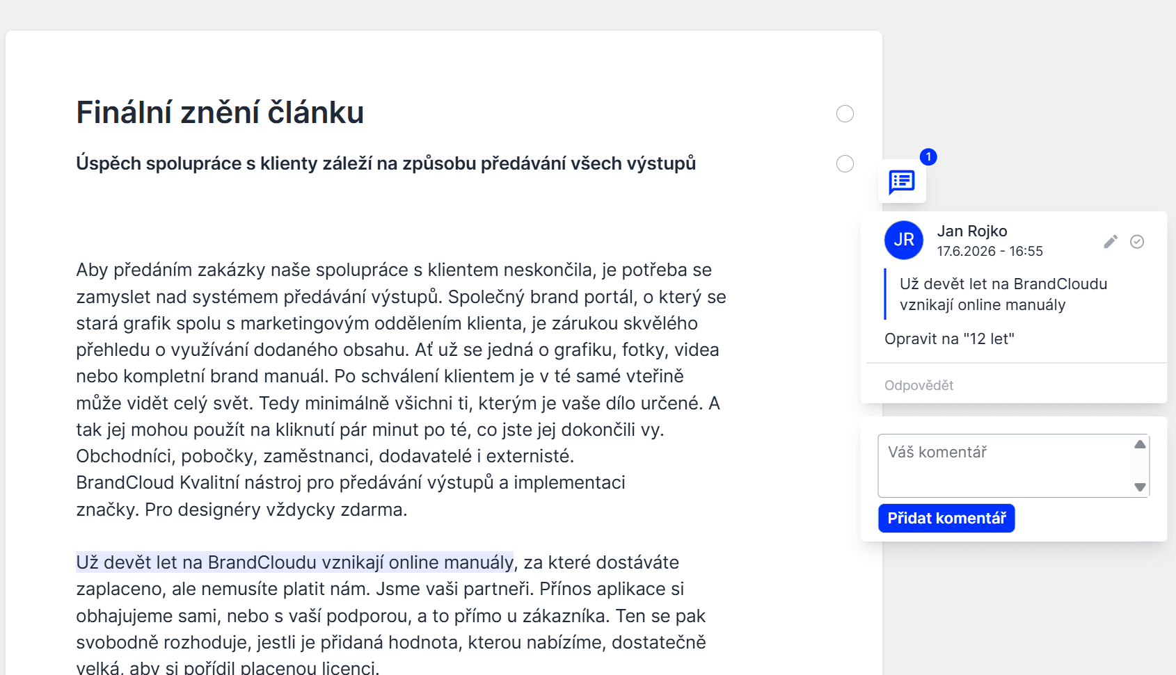 komentář v textu